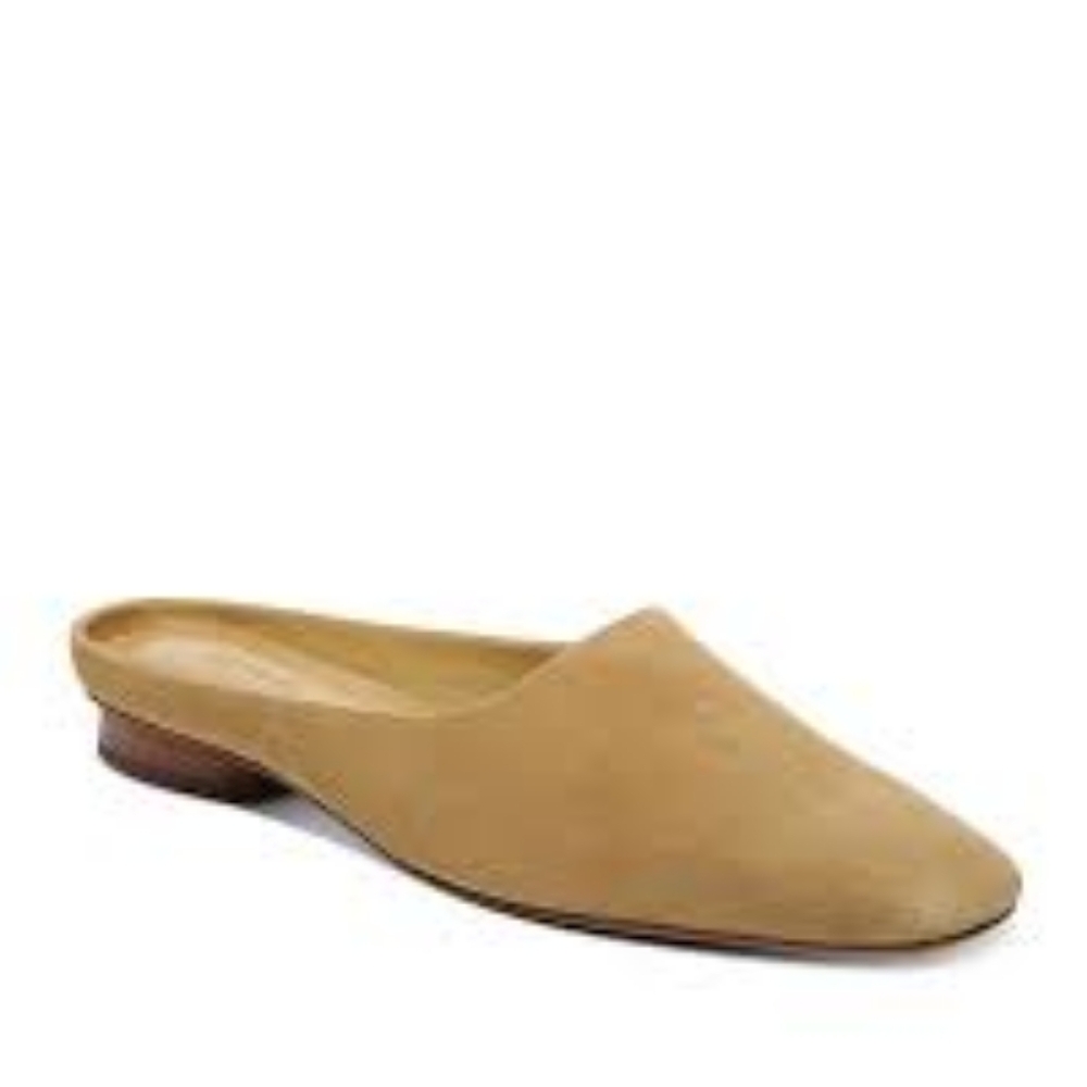 Vince Tan Leather Mules Minimalist Slip-On
